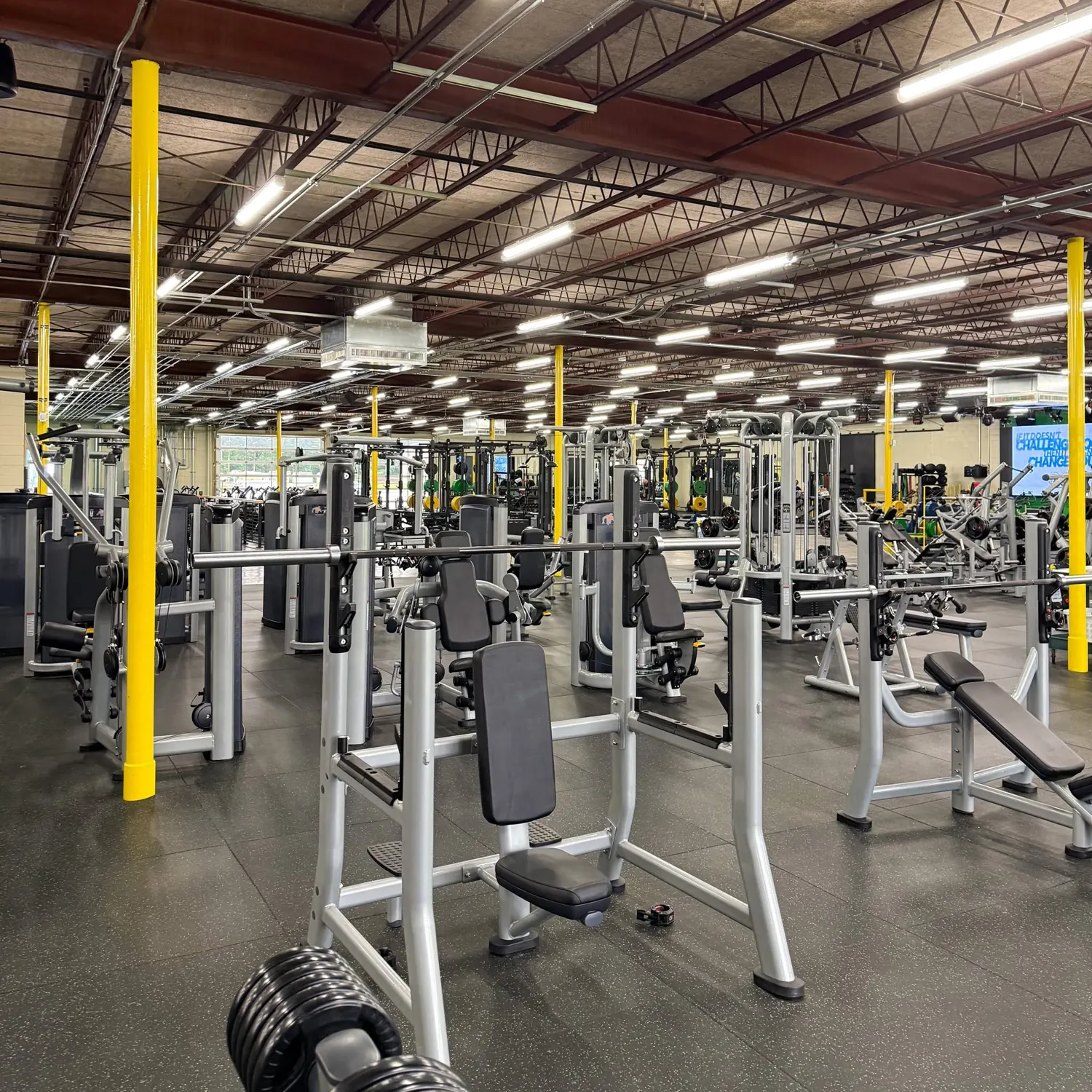Plate-loaded strength machines and benches